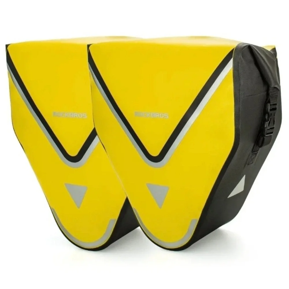 Rockbros Waterproof Bike Pannier Bags 20L Yellow Rear Rack Triangle Bag Set NEW